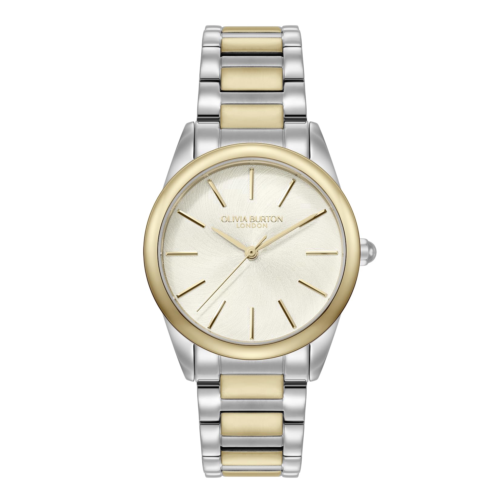 Olivia Burton Three Hand Quartz Movement Watch for Women Intensity Collection with Two-Tone Stainless Steel Bracelet - 24000239