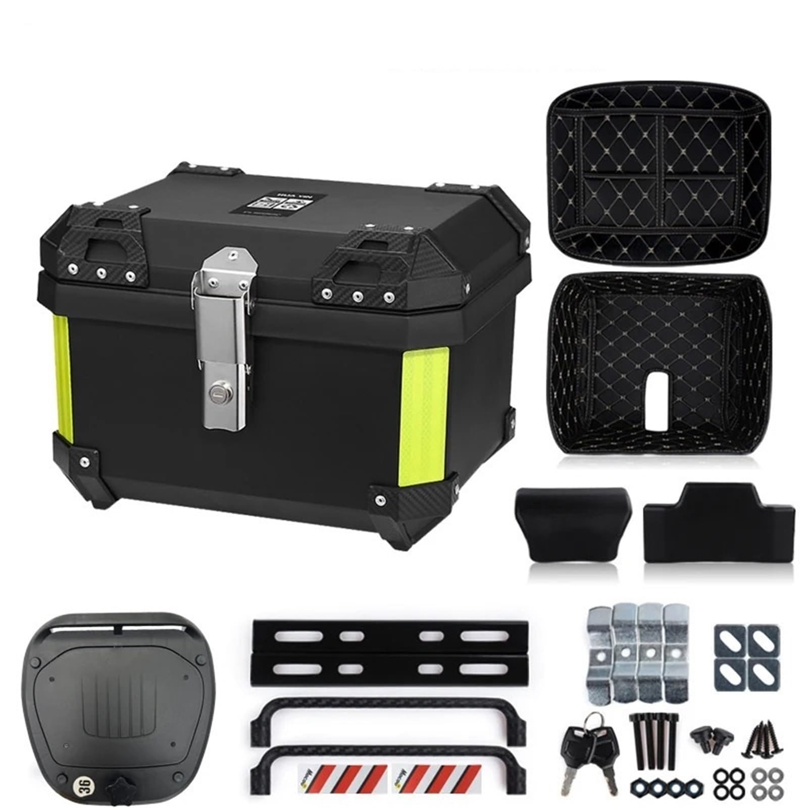 Motocicleta Top Case Caja Trasera Universal para Motocicleta de 36 l para R1200GS, R1250GS, F800GS, F850GS, G310gs y F750gs. Caja de Cola Motocicleta(Full Set Box)