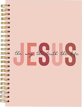 KAOWT Orange Christian Notebook Journal, Bible Notebooks for Note Taking, Christian Gifts for Women, Prayer Scripture Journal, Jesus the Way the Truth the Life Hardcover Spiral Notebook 5.5x8.3in
