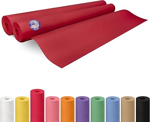 Miniatura 192 de IDL Packaging - Rollo de papel kraft rojo de 36 x 2160 pulgadas (180 pies), hecho en Estados Unidos, grosor 45 libras, arte, envoltura regalos