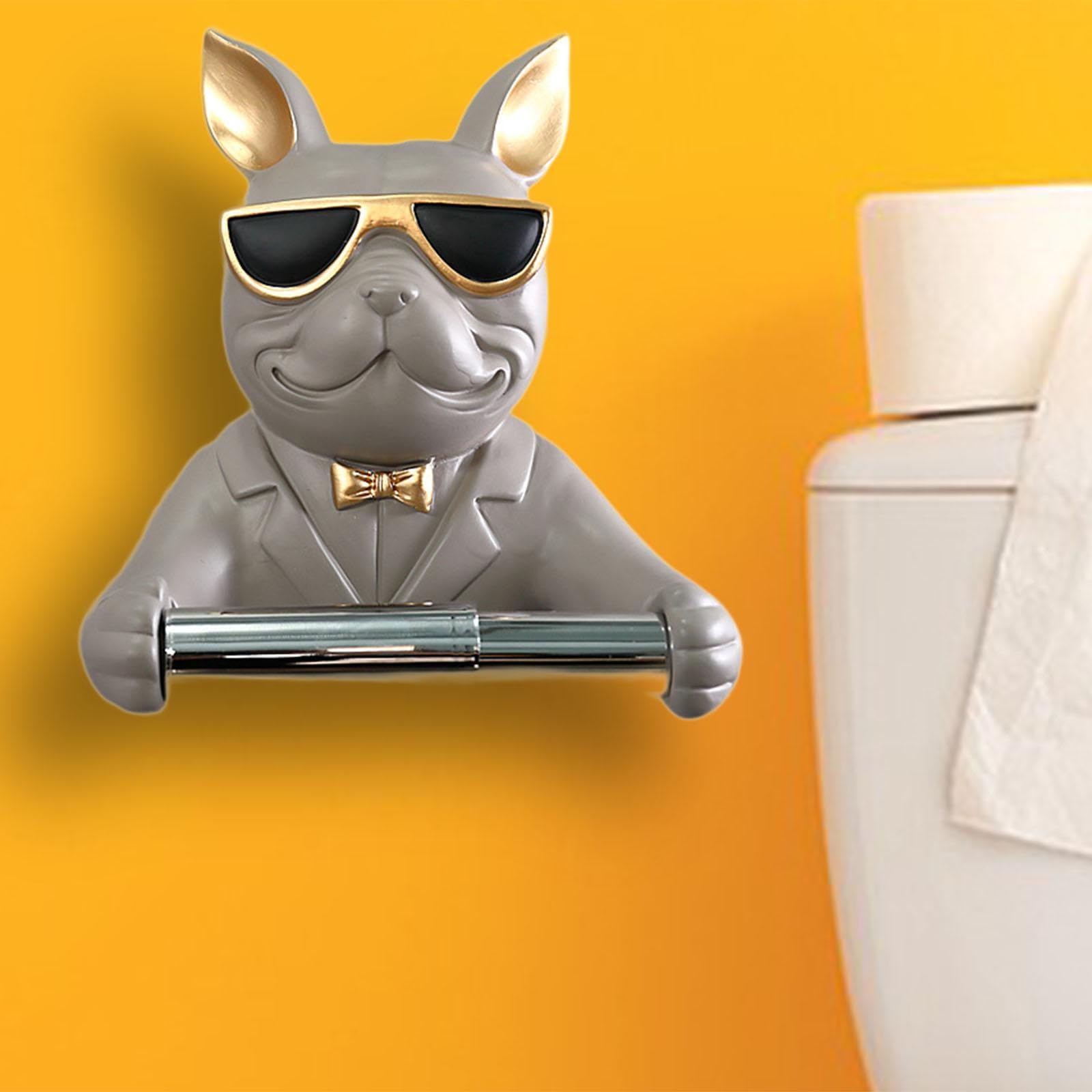 Qectial Soporte para Papel Higiénico, Soporte para Rollo de Papel Higiénico, Compatible con La Mayoría de Tamaños de de Papel, Organizador de Papel, So, Gris