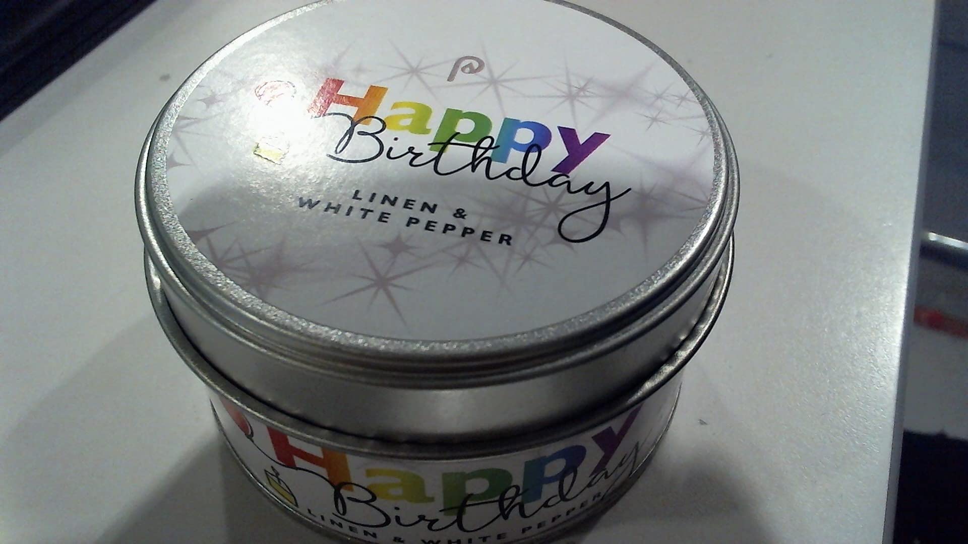 Pintail Candles White Happy Birthday Linen & Pepper