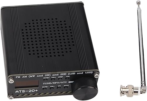 Miniatura 5 de ATS 20+ Receptor de radio de banda completa FM AM MW SW y SSB LSB USB, radio portátil de mano con altavoz, antena, para acampar al aire libre en casa