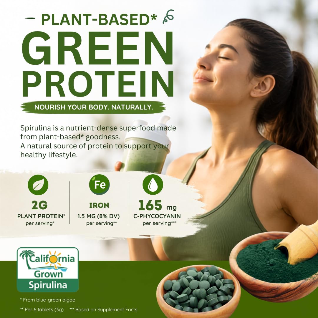 Earthrise Superfood California Spirulina 500mg Tablets, 1 LB — Amazon image 3