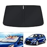 Windshield Sun Shade for Toyota Prius C Accessories 2012-2019 Custom Fit Sunshade Foldable Sun Visor Protector Blocks UV Rays Keep Your Car Cooler