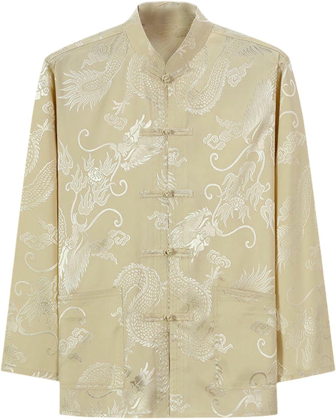 Men's Spring Autumn Ice Silk Long Sleeve Casual Chinese Style Shirt