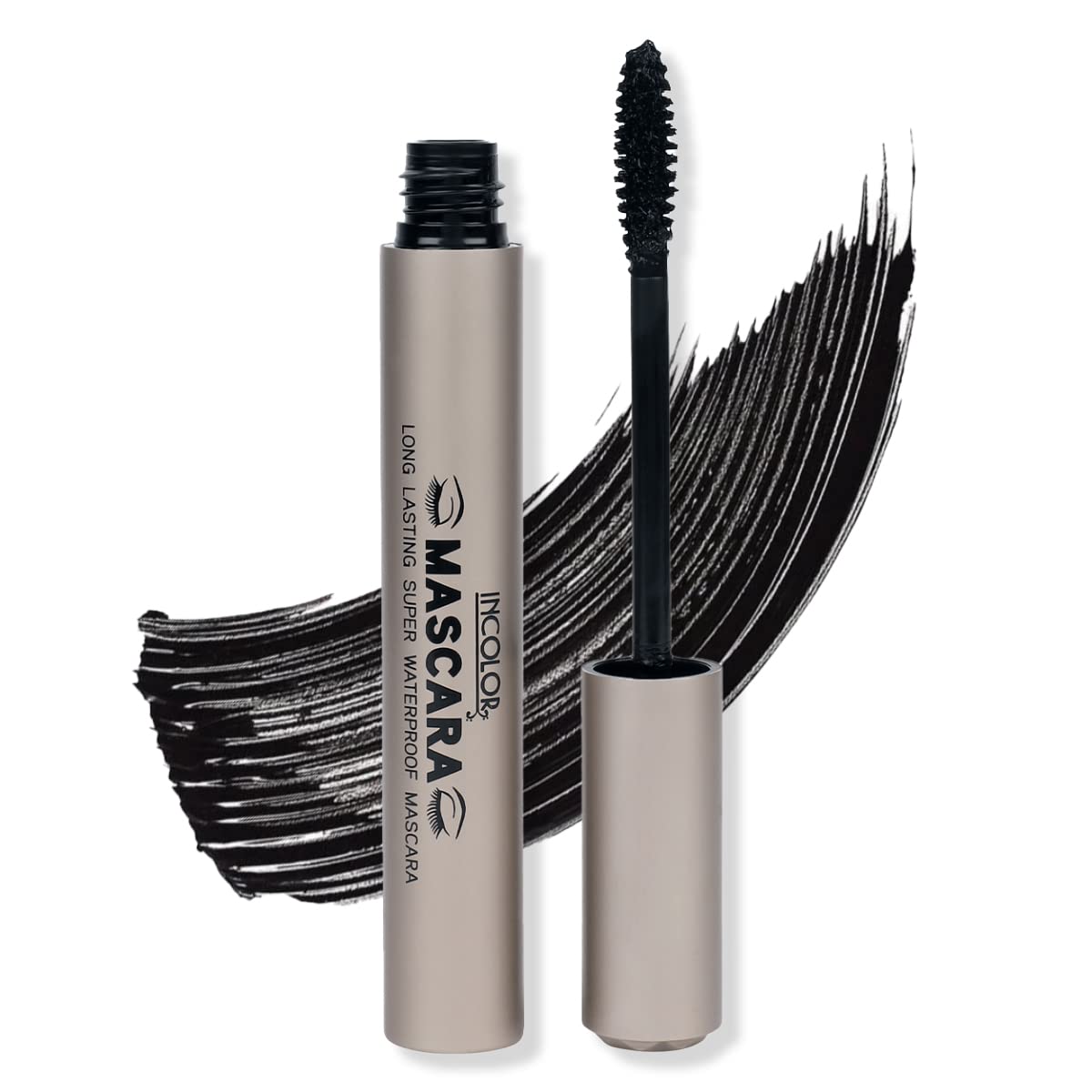 INCOLOR Long Lasting Super Waterproof Smudge Proof Dense Mascara for Men and Women, Black Color, 9 ml-picture-11