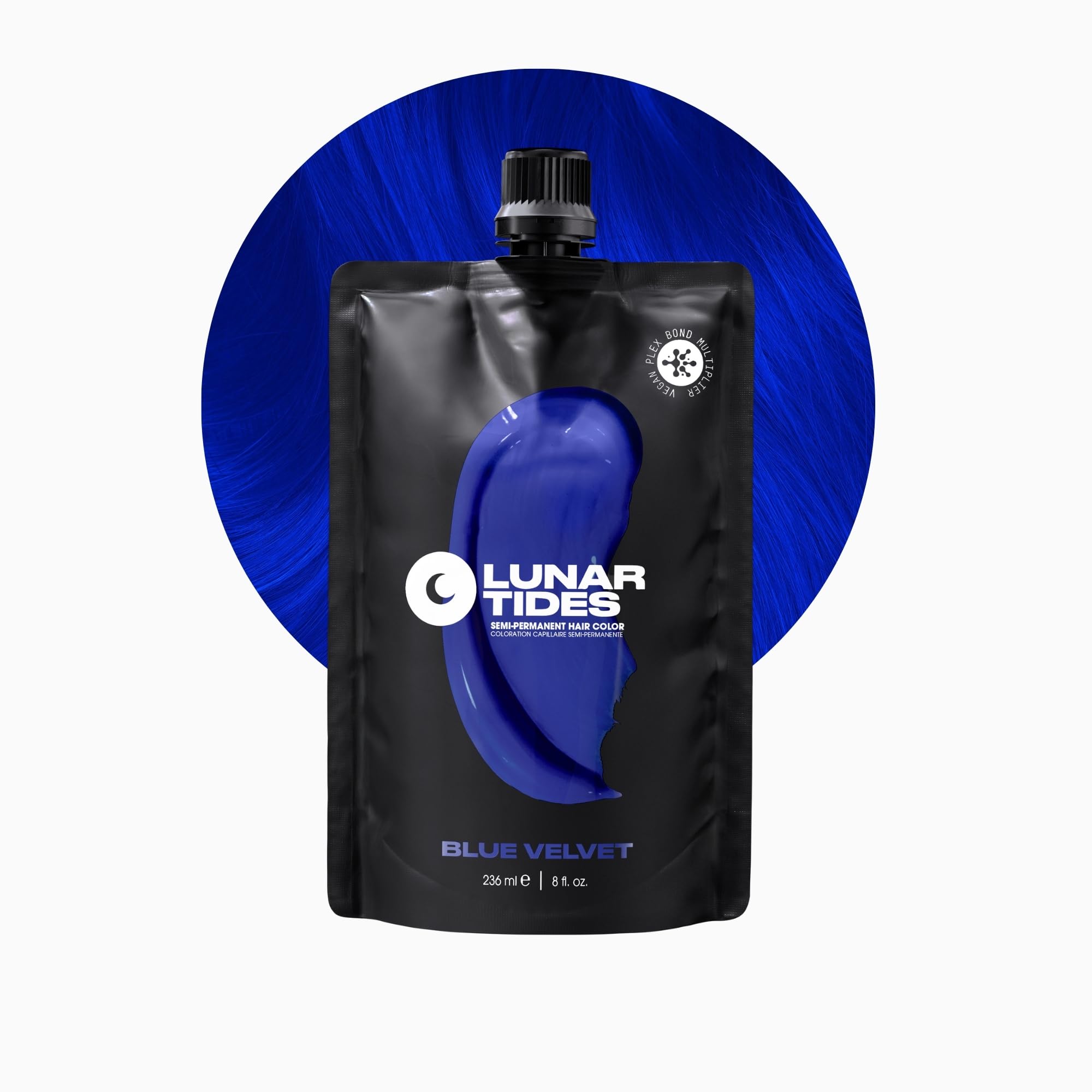 Hair Dye - Blue Velvet Deep Blue Semi-Permanent Vegan Hair Color (8 fl oz / 236 ml)