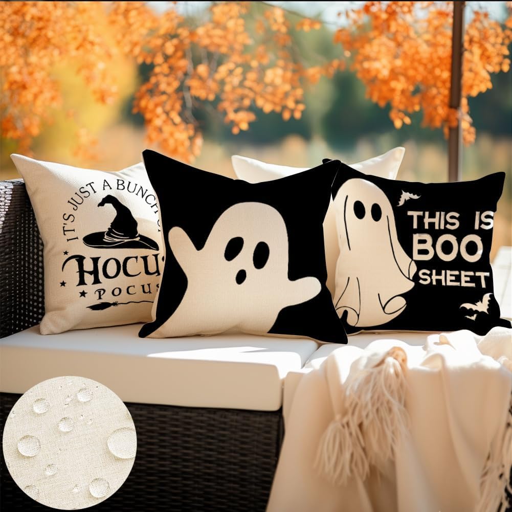 RABUSOFA Halloween Pillow Covers 16x16 Inch Halloween Decorations Outdoor