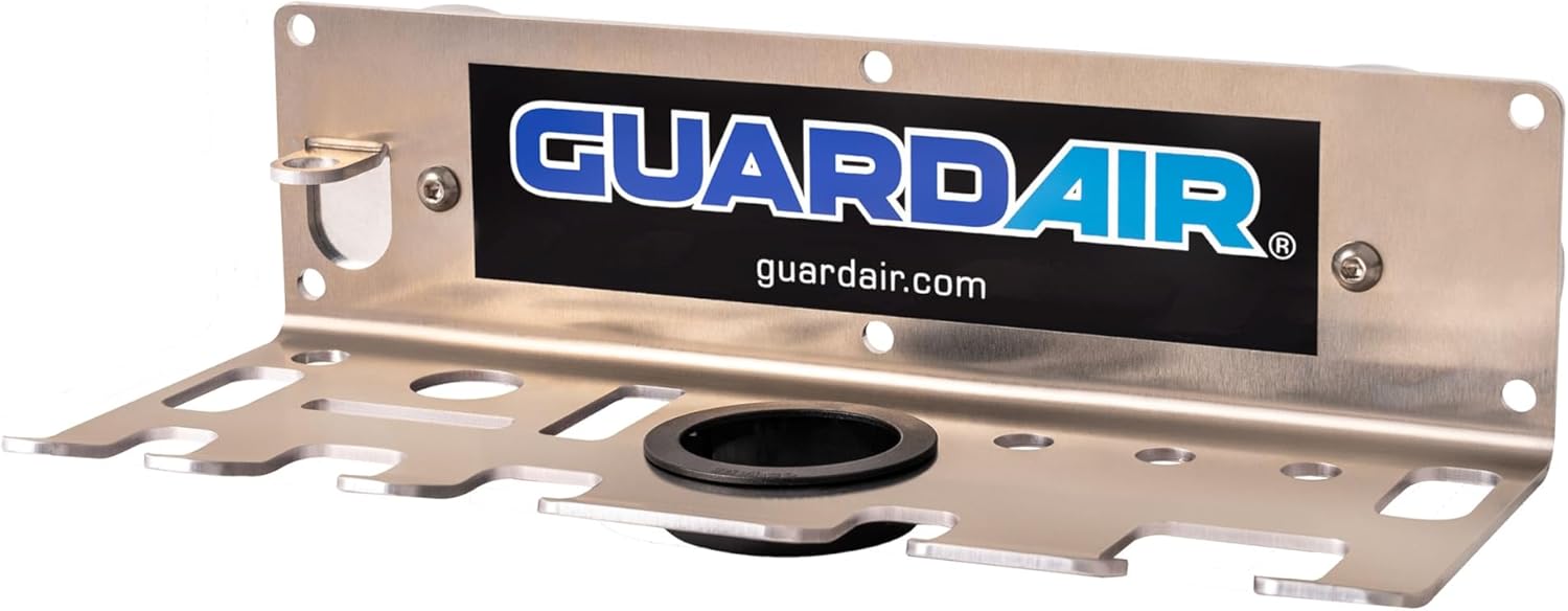 Guardair 200A75 QuickSelect Tool Rack, Magnetic, Durable 1/8” Aluminum 15 Holes and Slots for Tools, 1-3⁄4” Diameter Hole with Removable Bushing