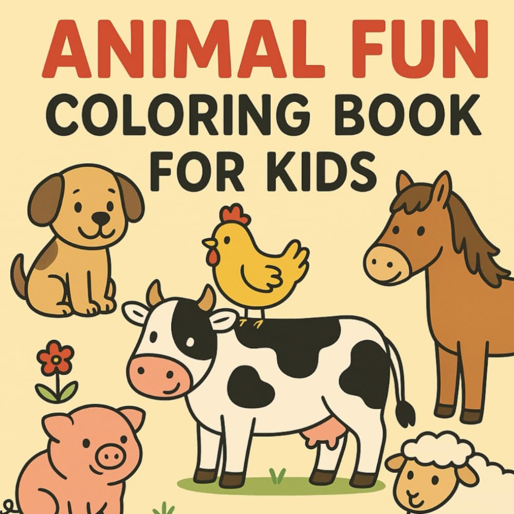 animals fun colouring book for kids: A Bright and Fun Coloring Adventure