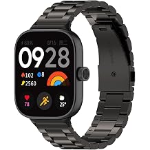 E ECSEM Bands Compatible for Xiaomi Smart Band 9 Pro Stainless Steel Metal Adjustable Sport Business Wristband Bracelet Strap for Xiaomi Band 9 Pro/Band 8 Pro Fitness Tracker for Men & Women