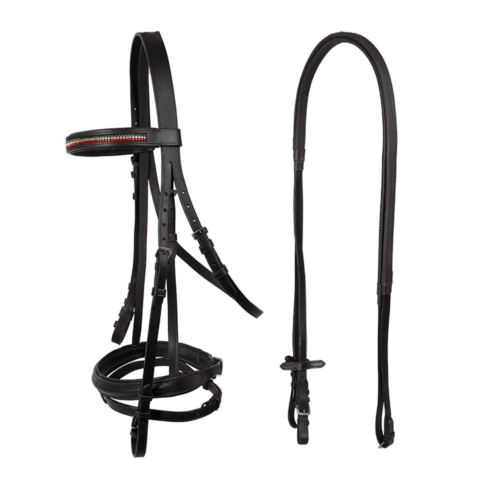 Cavalli Redini Briglia diamantata Attrezzatura equestre Briglia for Cavallo da Equitazione Cavallo da addestramento con redini Briglia da Competizione Antiscivolo in Gomma