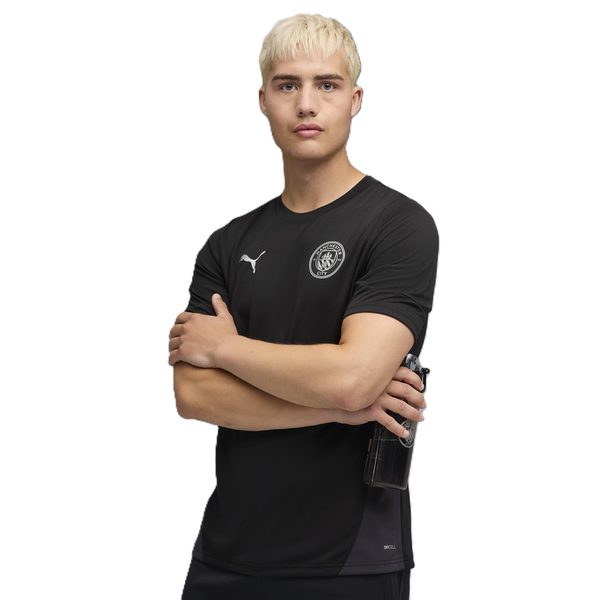 PUMA Manchester City FC Men's Training Jersey 25/26, Black (Black x Silver), XXL