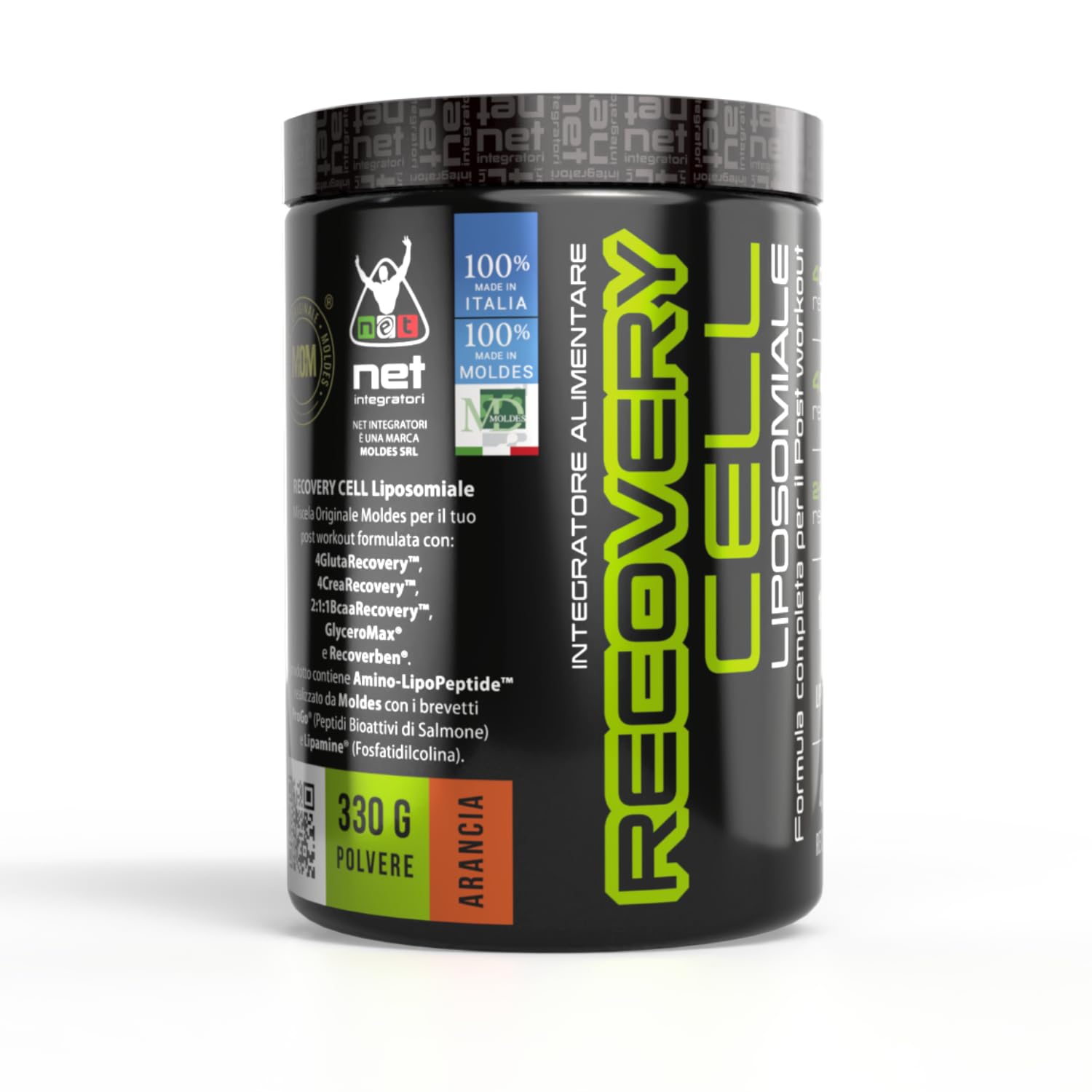 Net Integratori RECOVERY CELL LIPOSOMIALE – 330 g Gusto Arancia – Integratore Post Workout Avanzato per Recupero Muscolare e Sintesi Proteica con Glutamina Creatina BCAA in forma Liposomiale