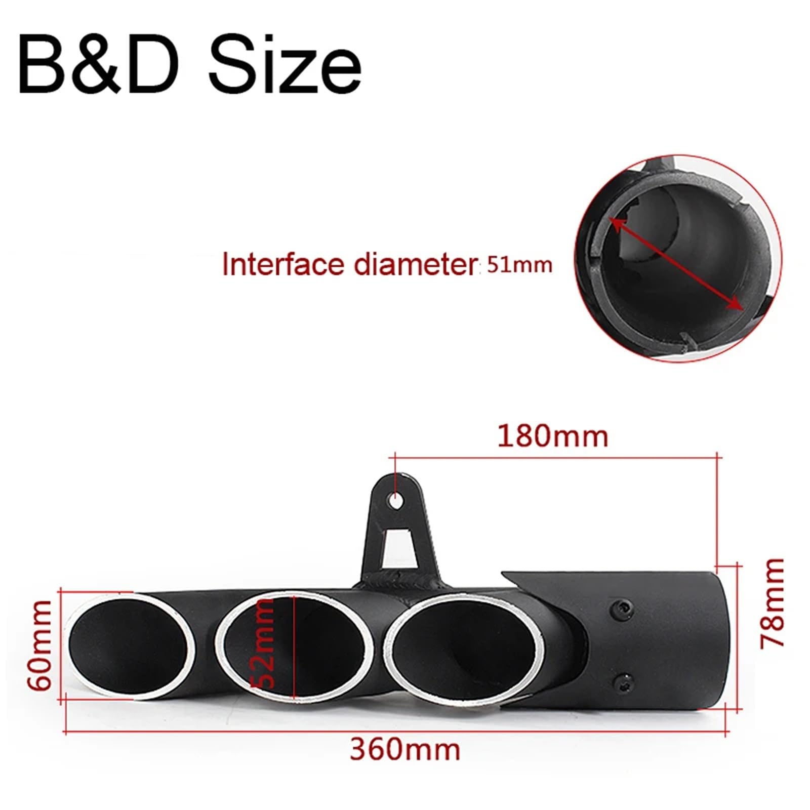 Uitlaat eindpijp Rura wydechowa motocykla Slip On Tłumik do CMX 500 CMX500 GSX-R750 GSXR750 GSXR 750 YZF R6 YZF-R6 ZX6R ZX636 ZX6R uitlaat flexibele buis(THREE HOLE CARBON)