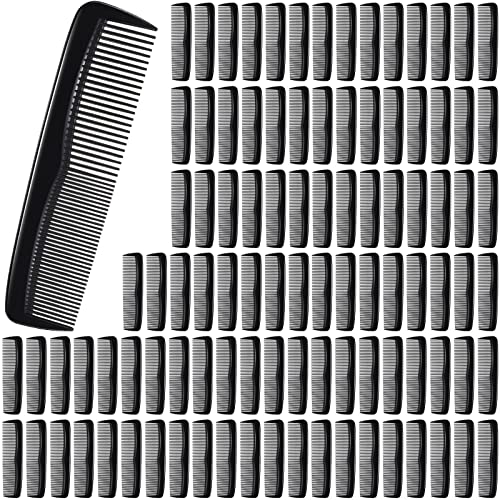 100 Pieces Hair Cutting Combs 5 Inch Pocket Black Comb Fine And Wide Tooth Portable Carbon Fiber Hair Combs For Women Men Barber Travel Bulk Hairdressing Hair Types Beard Mustache Sideburns Styling #TOP7