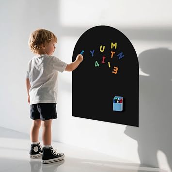 32 x 24 Arch Magnetic Wall Decal, Black | Upgraded Self-Adhesive, UnPeel Magnetic Chalkboard, For Playroom, School, Home, Wall Drawing Learning