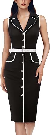VFSHOW Womens Professional Wear to Work Business Casual Office Pencil Dress