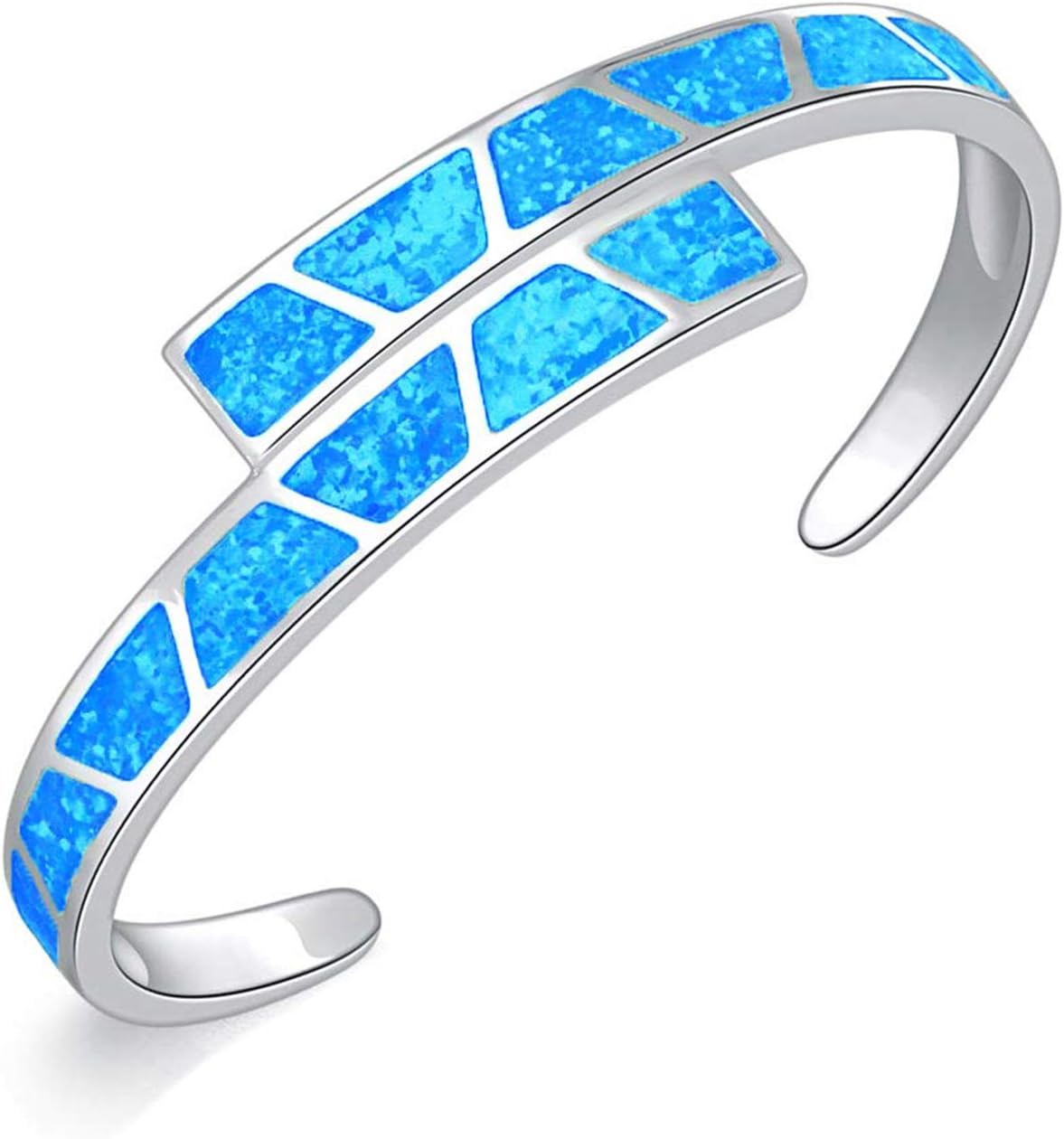 CiNily Womens Cuff Bracelet,Opal Bangle Bracelets Gold Plated Hypoallergenic Ladies Gemstone Open Cuff Bangle Bracelet