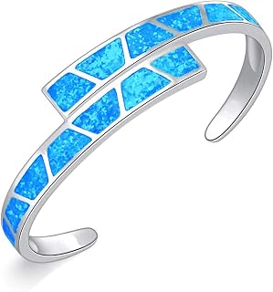 CiNily Opal Cuff Bangle Bracelet Gold Plated
