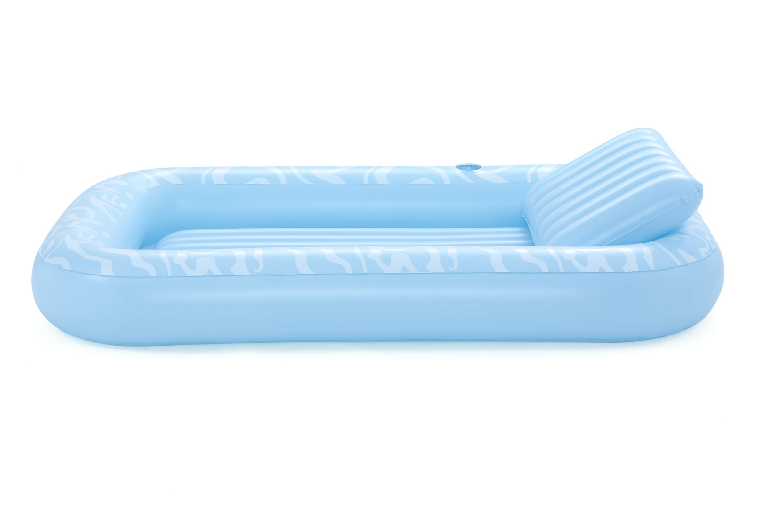 Bestway Aufblasbare Sonnenliege 203 x 137 cm – Große Poolliege & Wasserlounge für 1 Person, mit Kopfkissen & Getränkehalter, auch als Mini-Pool nutzbar für Pool, Strand & Garten