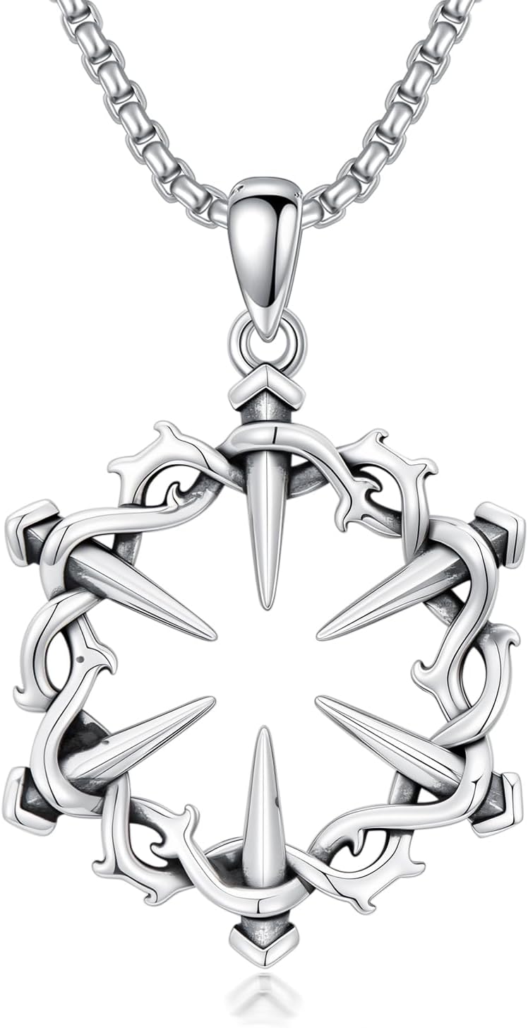 Silikepa Christian Necklace 925 Sterling Silver Religious Faith Pendant Necklace Christian Jewelry Gift for Men And Women