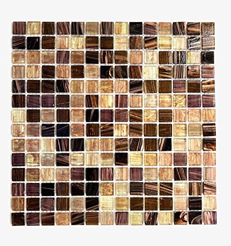 3/4 x 3/4 Copper Gold Glimmer Glass Mosaic