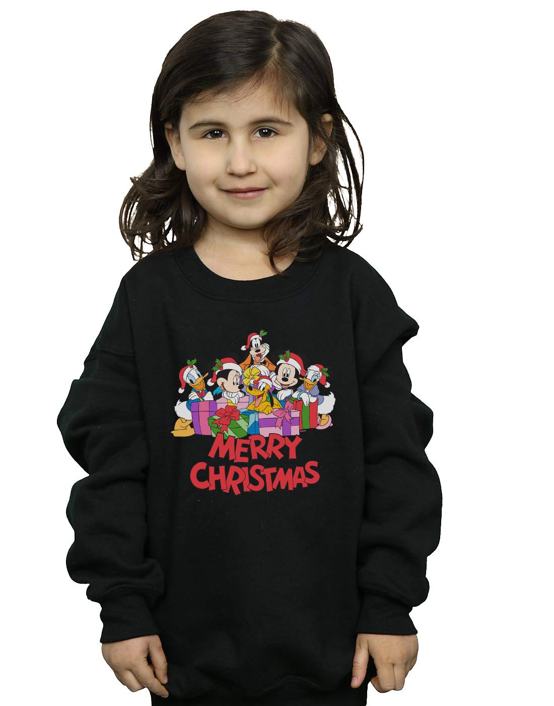 Disney Girls Mickey Mouse And Friends Christmas Sweatshirt Black 9-11 Years