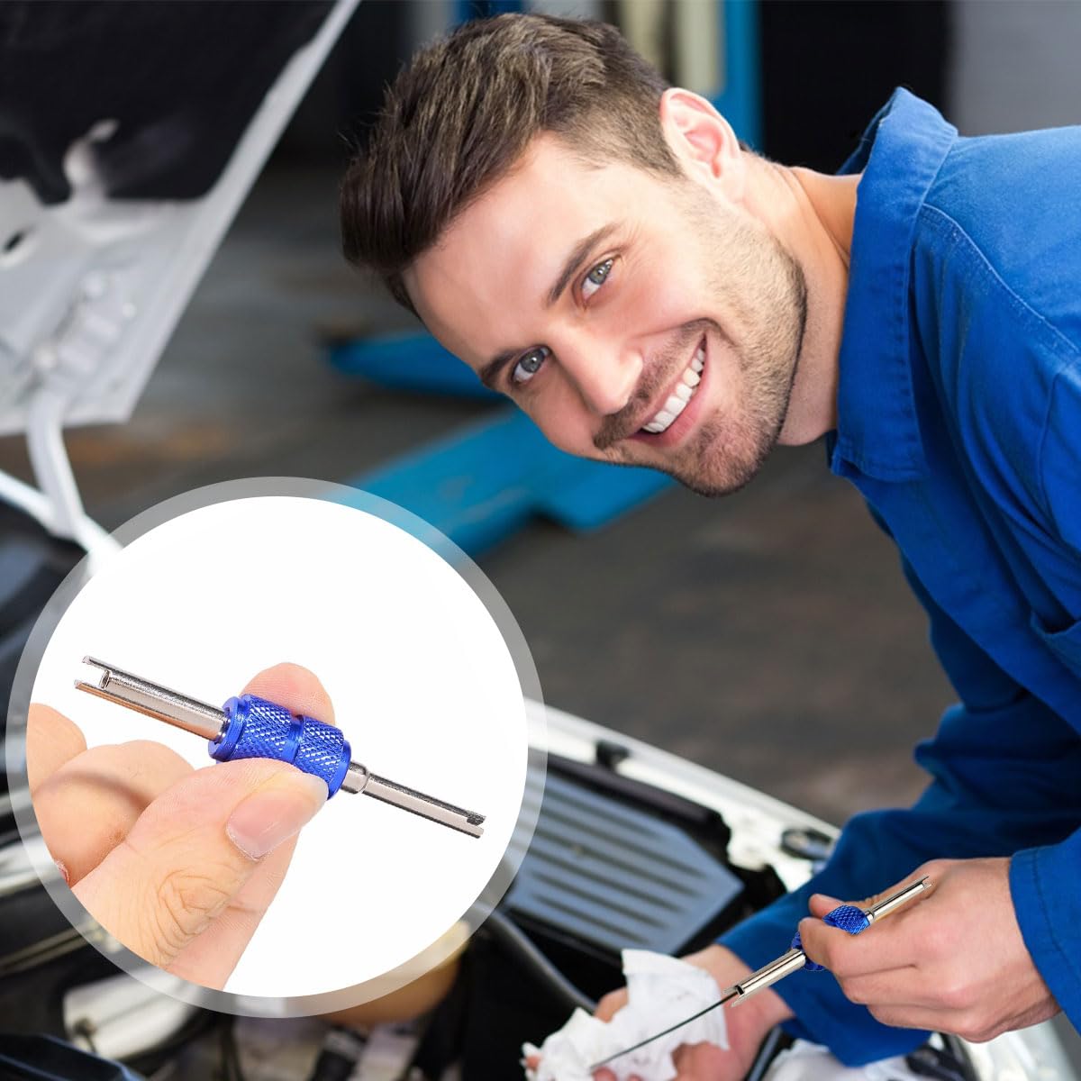 Kit 3 Outils Démonte Obus De Valve KARELLS - Clés à Noyau De Pneu Pour Réparation Valve Auto