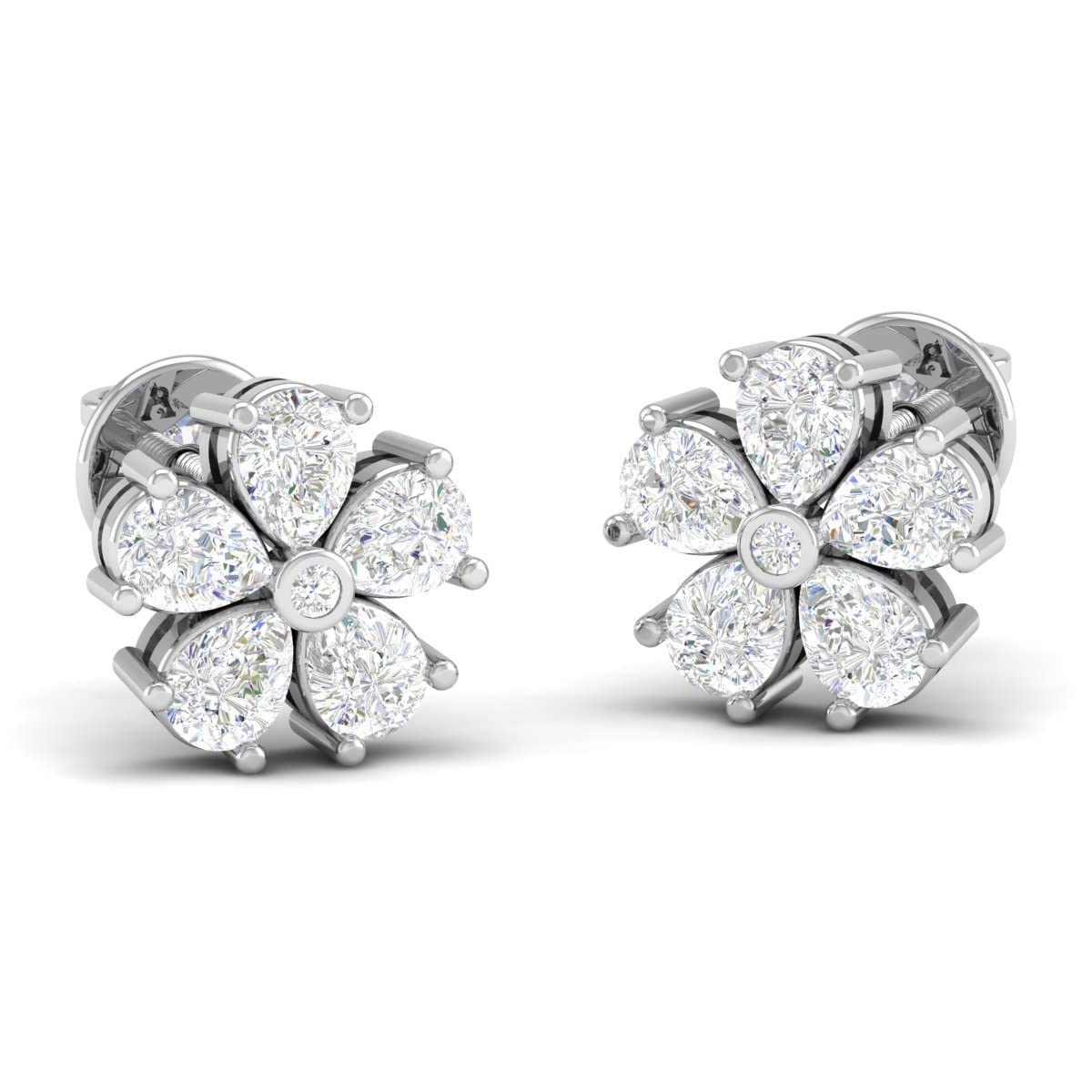Akshat Sapphire (92.5% purity) Pure Silver Precious Stud Beautiful and Designer Earrings with AAA+ cubic zirconia stone for Girls and Women - S10089_White (B0C9QQRHRH) Amazon Price History, Amazon Price Tracker