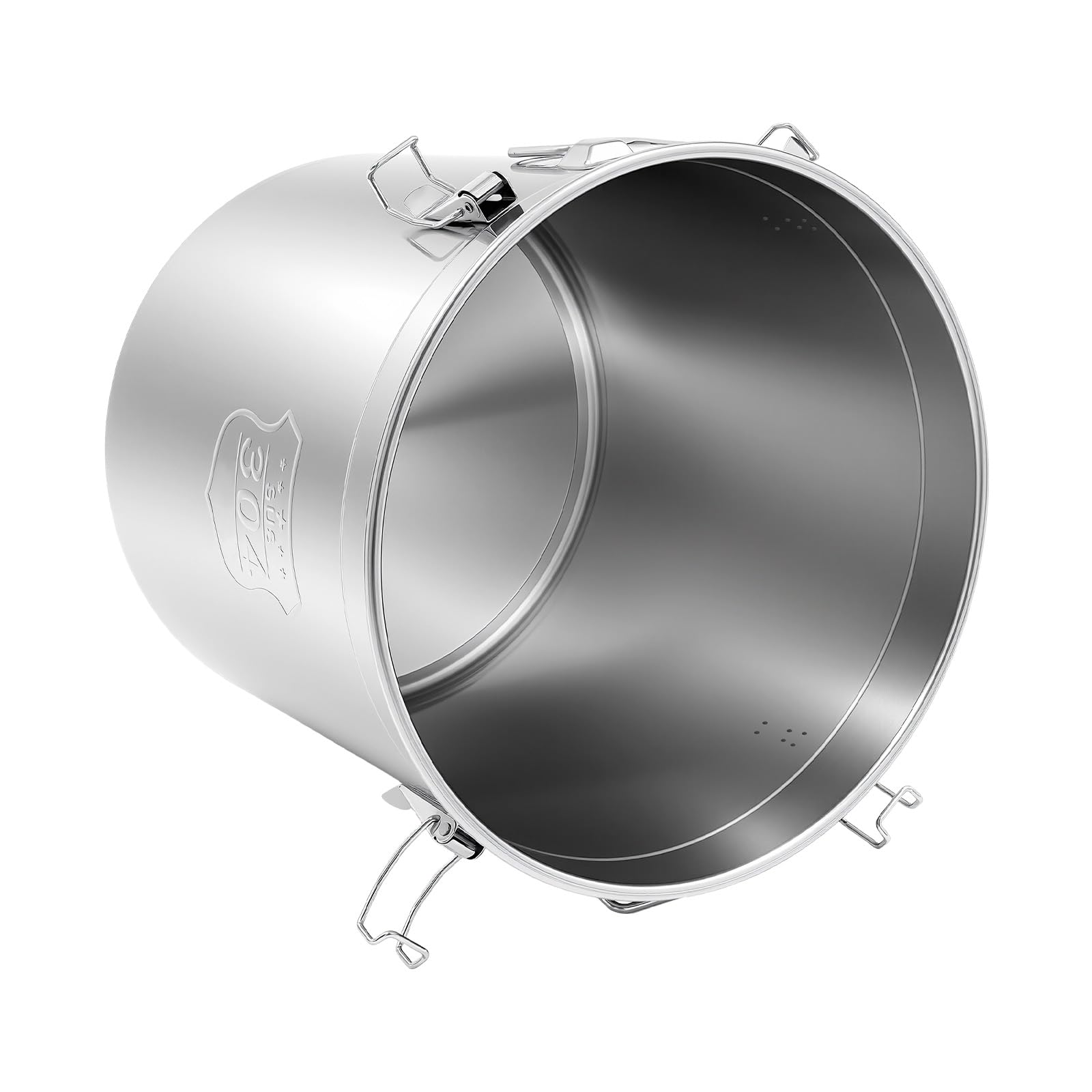 Kanister, pojemnik na zboża, stal nierdzewna, hermetyczny, 6 l/12 l/21 l/33 l/48 l, wiadro na żywność, metalowe wiadro, pokrywka i zacisk blokujący, wiadro do przechowywania, do kuchni, ryżu