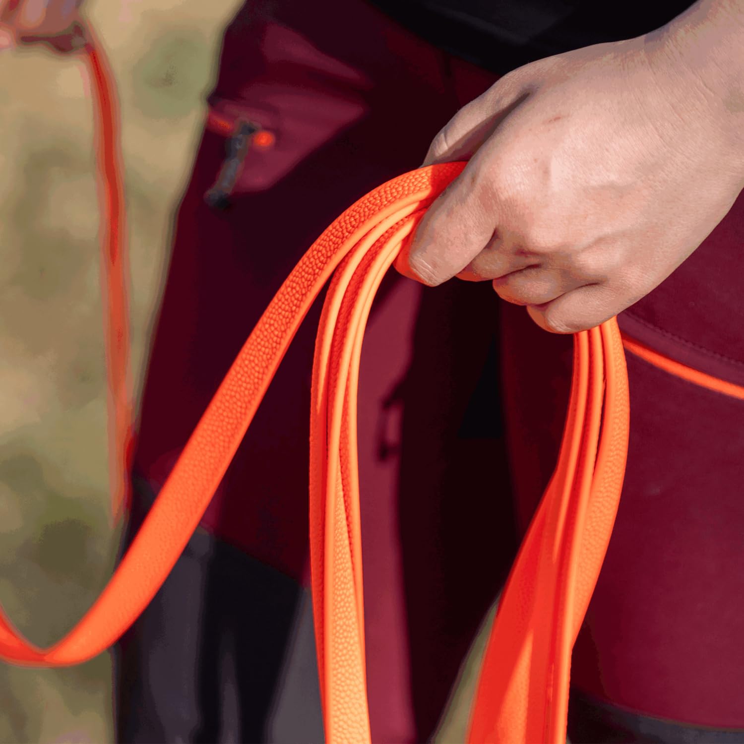 Sprenger Footballgrip BioThane® Schleppleine ohne Handschlaufe, 10 m, 16 mm – Rutschfester Grip auch bei Nässe, extrem reißfest, Orange