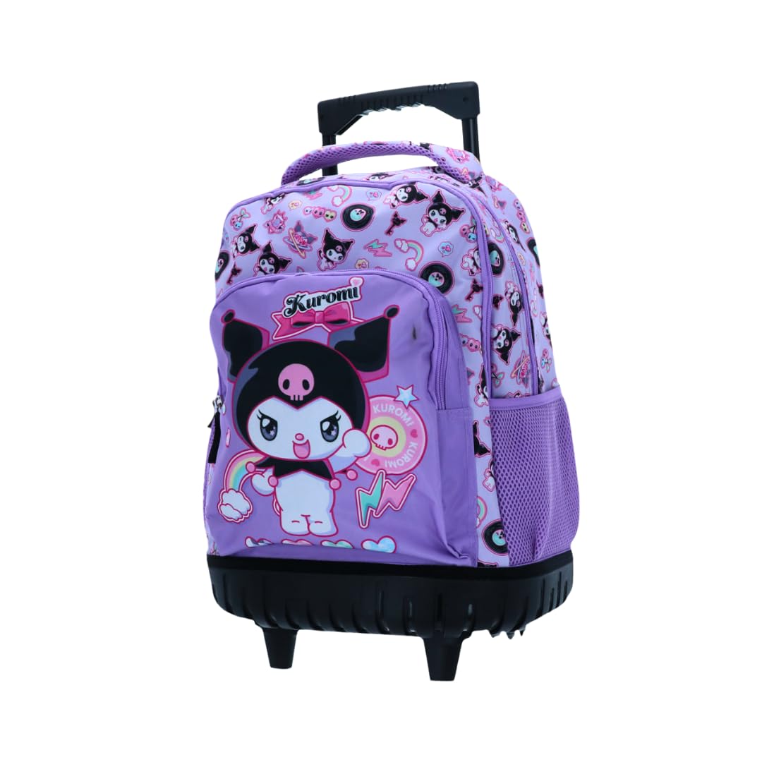 mybagstory | Mochila con ruedas Kuromi | Mochila escolar 3 compartimentos | Escuela Primaria Niña y Niño | Morado de Alta Resistencia | Ideal para regresar a la escuela y CP CE1 CE2