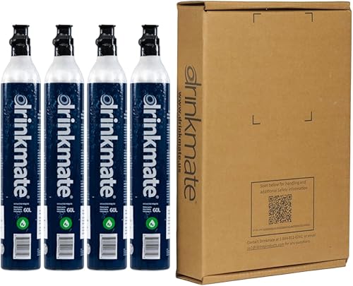 Drinkmate Cilindros roscados de carbonatación de intercambio de CO2 de 60 L, compatible con SodaStream (tornillo), Aarke, Ninja Thirsti, 14.5 onzas,