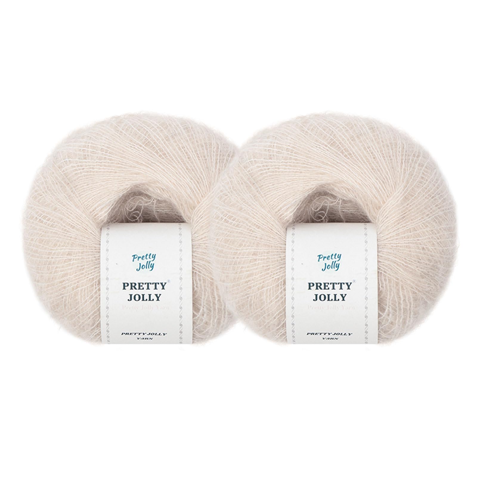 Pretty Jolly 2 Skeins Soft Mohair Yarn(Beige) โ image 1
