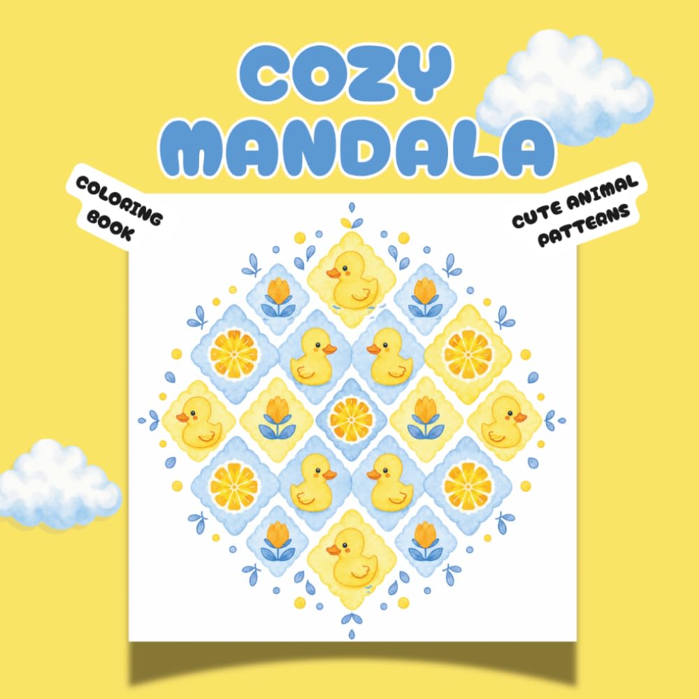 Cozy Mandala Coloring Book: Cute Animals and Relaxing Mandala Designs for Stress Relief & Mindfulness