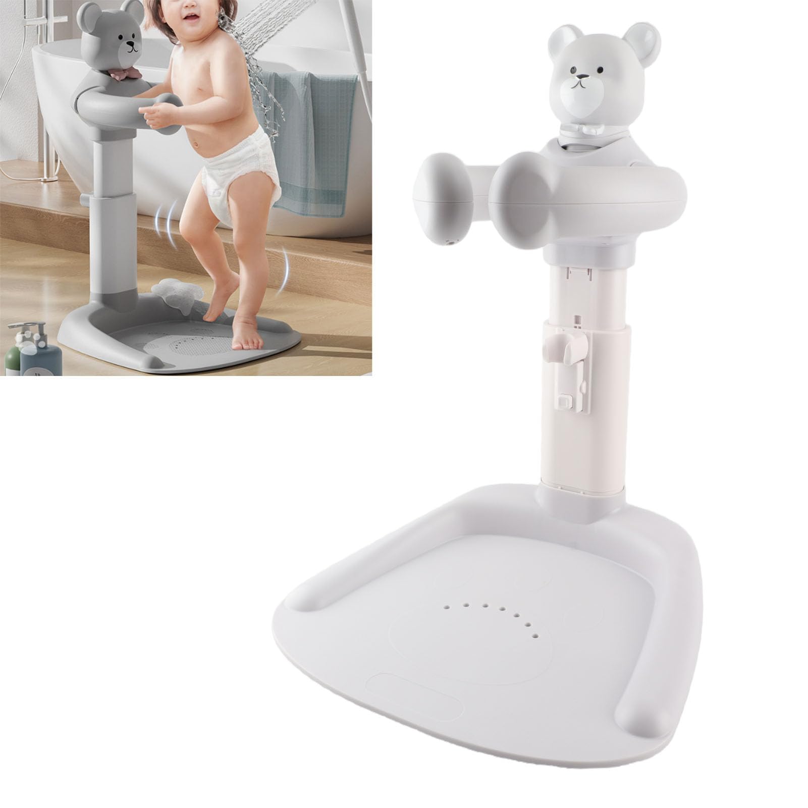 Generic Wieża Kąpielowa Baby Hug Regulowany Antypoślizgowy Stojak Prysznicowy Ułatwiający Kąpiel i zmianę Pieluchy dla Dzieci o Wysokości 48–64,5 Cm
