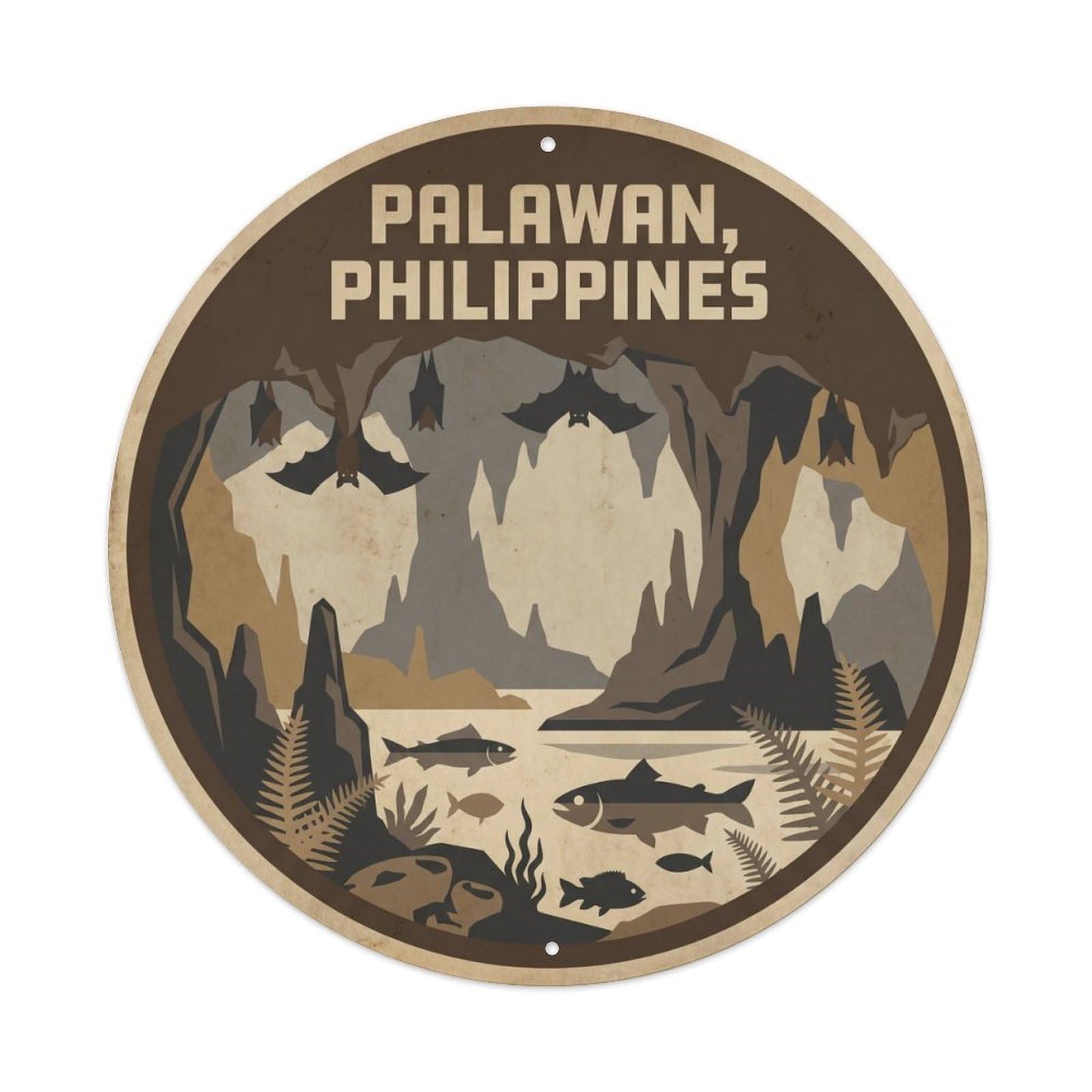 Underground River Bat Cave Palawan Travel El Nido Metal Tin Sign