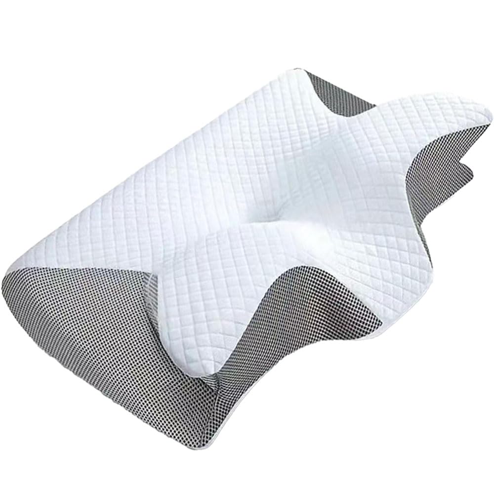 Generisch Pillow Das Nacken Therapiekissen Ergonomisches Memory Foam Kissen Nackenstützkissen für Seiten Rücken Bauchschläfer atmungsaktiv waschbar (Grau)