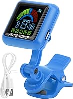 Vista 12 de Afinador de clip recargable USB para guitarra eléctrica, violín, ukelele con pantalla a color (AT-102 blanco)