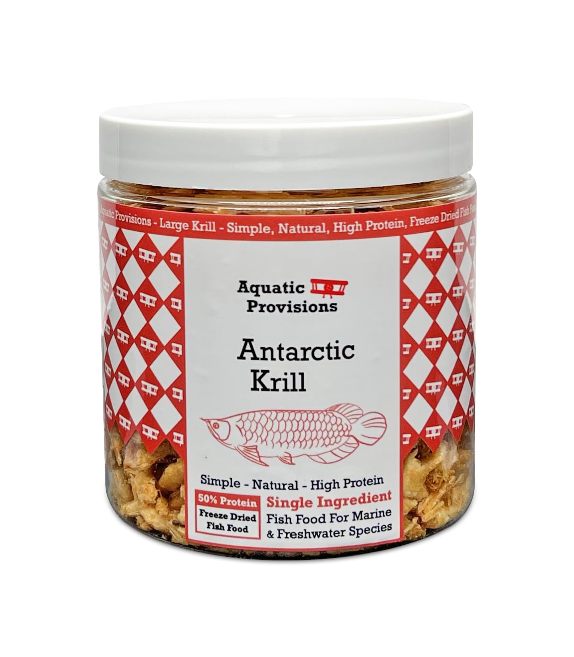 Freeze Dried Antarctic Krill Fish Food 1 oz, for Freshwater and Marine Aquarium Fish