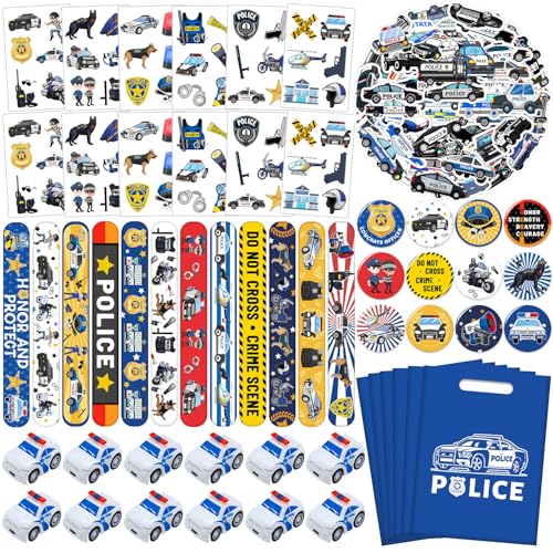Kit anniversaire police avec 12 mini voitures jouets pour enfants
