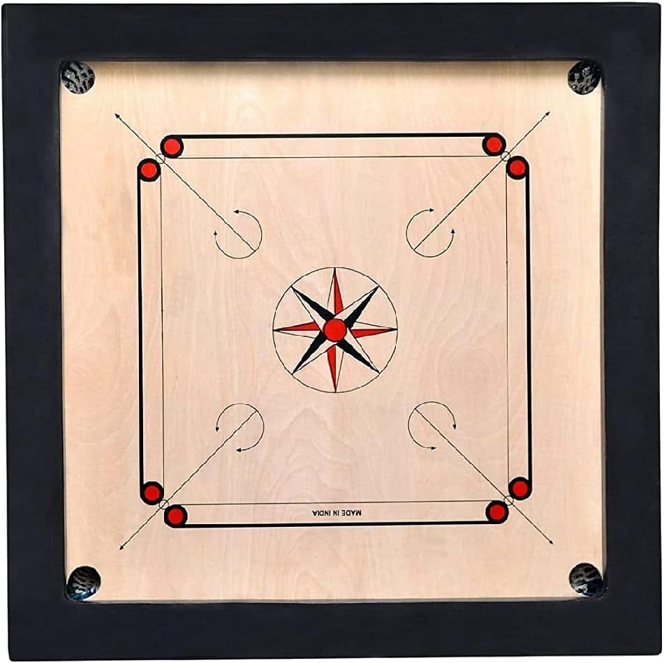Wooden Carrom Board with Free Coins and Striker (Full Size in 3 Inch Frame 6 mm Ply)