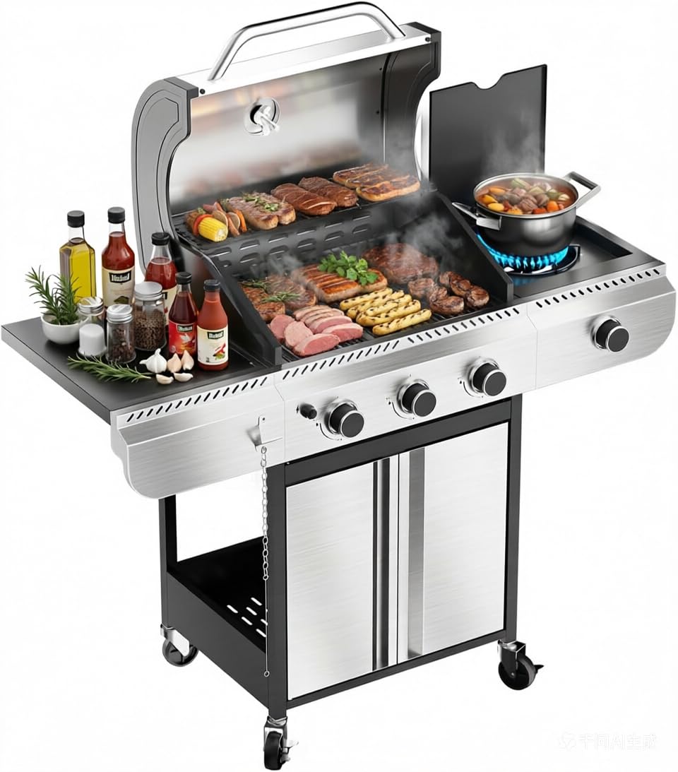 Electactic 3-Burner with Side Burner