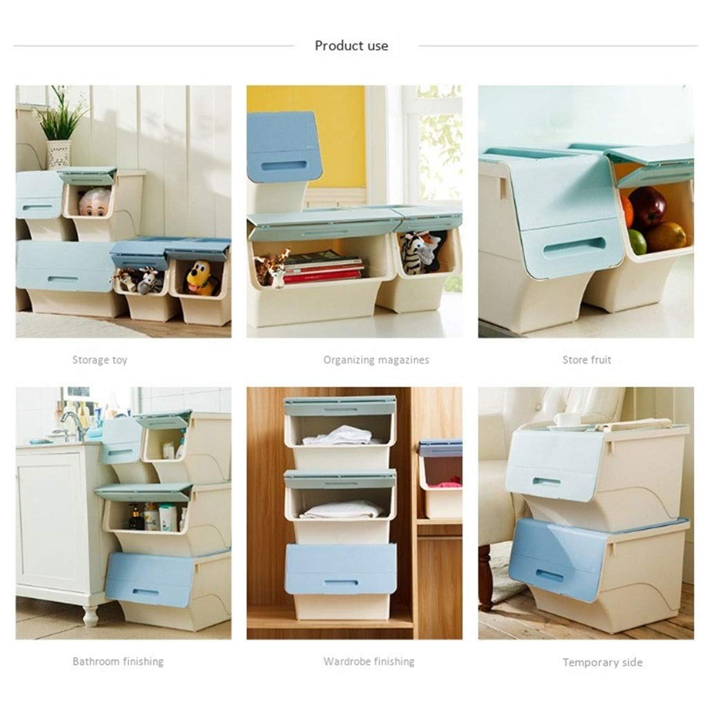 Armadietto multifunzione per ufficio, schedario, divisori, cassetto, armadio, dormitorio, archiviazione dati, abbigliamento, in plastica, blu, verde, 44, 39,5, 30,9 cm, blu