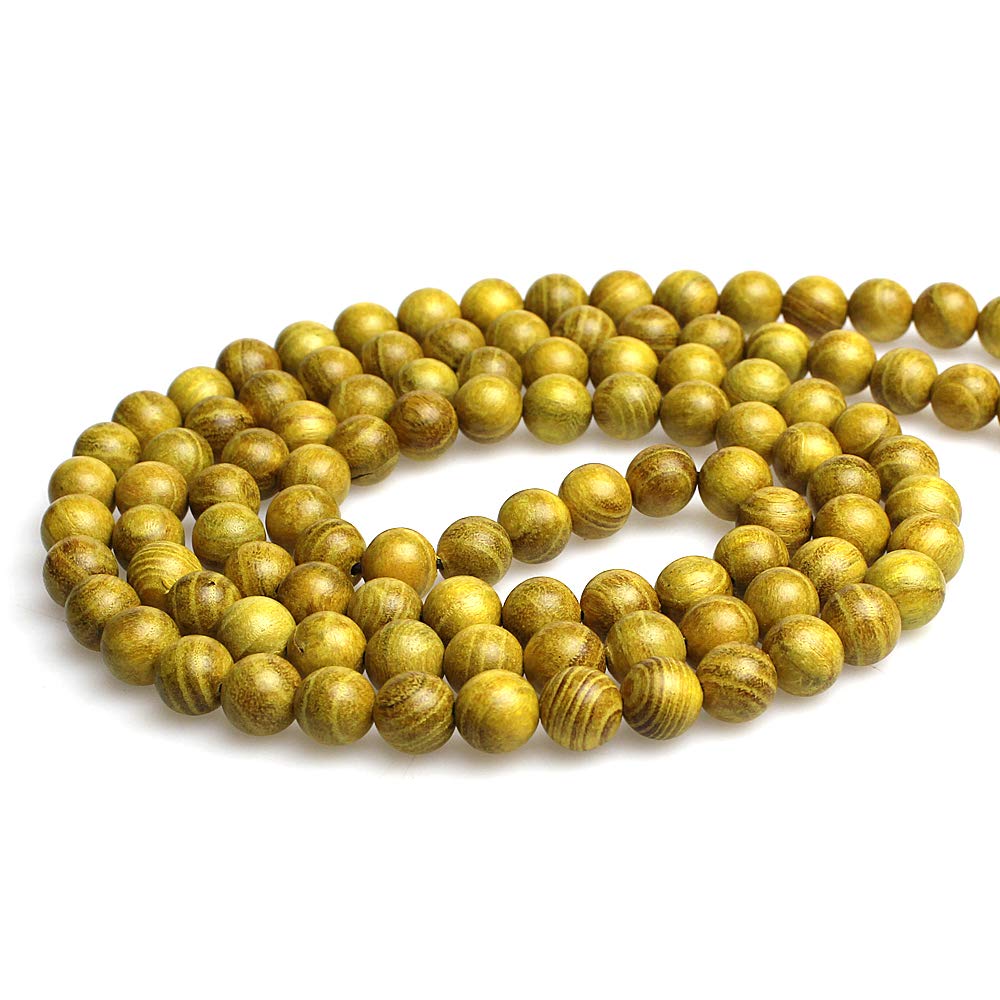 30 cuentas de madera de 15 mm, cuentas redondas sueltas de madera dorada natural para hacer joyas, manualidades, pulseras, collares