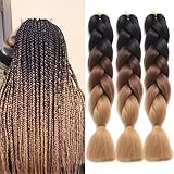 DingDian Braiding Hair Ombre Kanekalon Jumbo Braids Synthetic Braiding Hair 5Pcs/Lot Hair Extension for Twist Braiding Hair (24