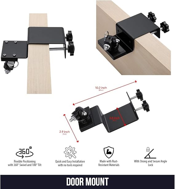 Wasserstein Door Mount Compatible with Arlo HD/Pro/Pro2/Pro3/Pro4/Pro5S/Ultra/Ultra2/Essential, Blink Outdoor/XT2, Ring Stick Up Cam Battery/Spotlight Cam Battery, eufyCam E/2/2C (Black)