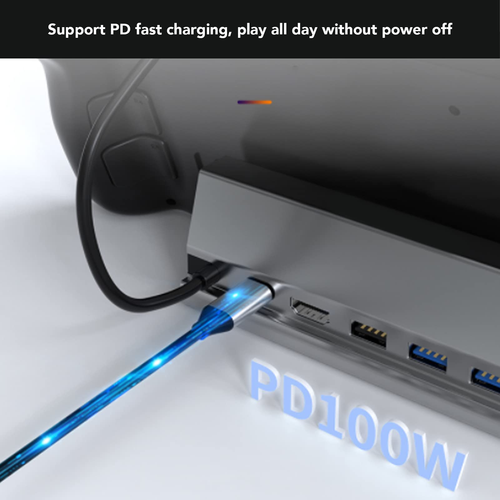 Sxhlseller Estación de Acoplamiento de Concentrador USB C 7 en 1, Adaptador USB C a HDMI, 2 USB 3.0, RJ45, USB 2.0, USB C, PD de 100 W, Adaptador Multipuerto USB C para DELL para HP para